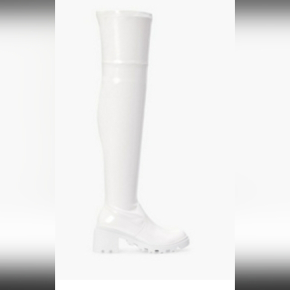 White, Extra Wide, thigh High Boots - Picture 1 of 10